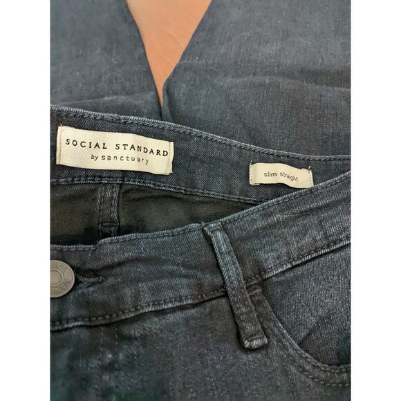 Social Standard by Sanctuary‎ Jeans 14 Nighthawk Slim Straight High Rise Cropped - Picture 5 of 14